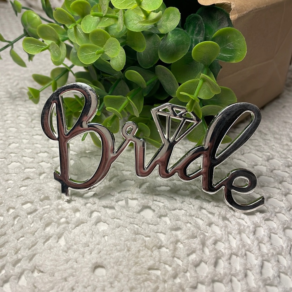 Bride silver tone pendant